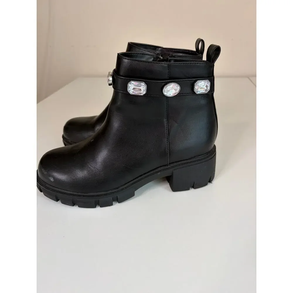 Soda Black Ankle Youth Boot Sz 4 Girls #Embellished #Bedazzled
